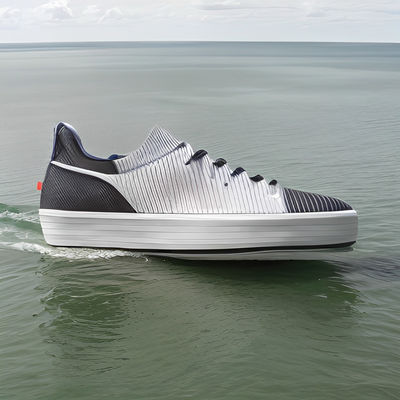 어두운 회색 환경 친화적 인 여성 신발 가죽 평면 슬립 여자 신발